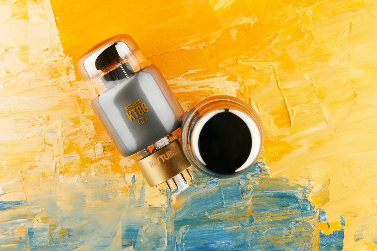 Vacuum tube on a colorful abstract background