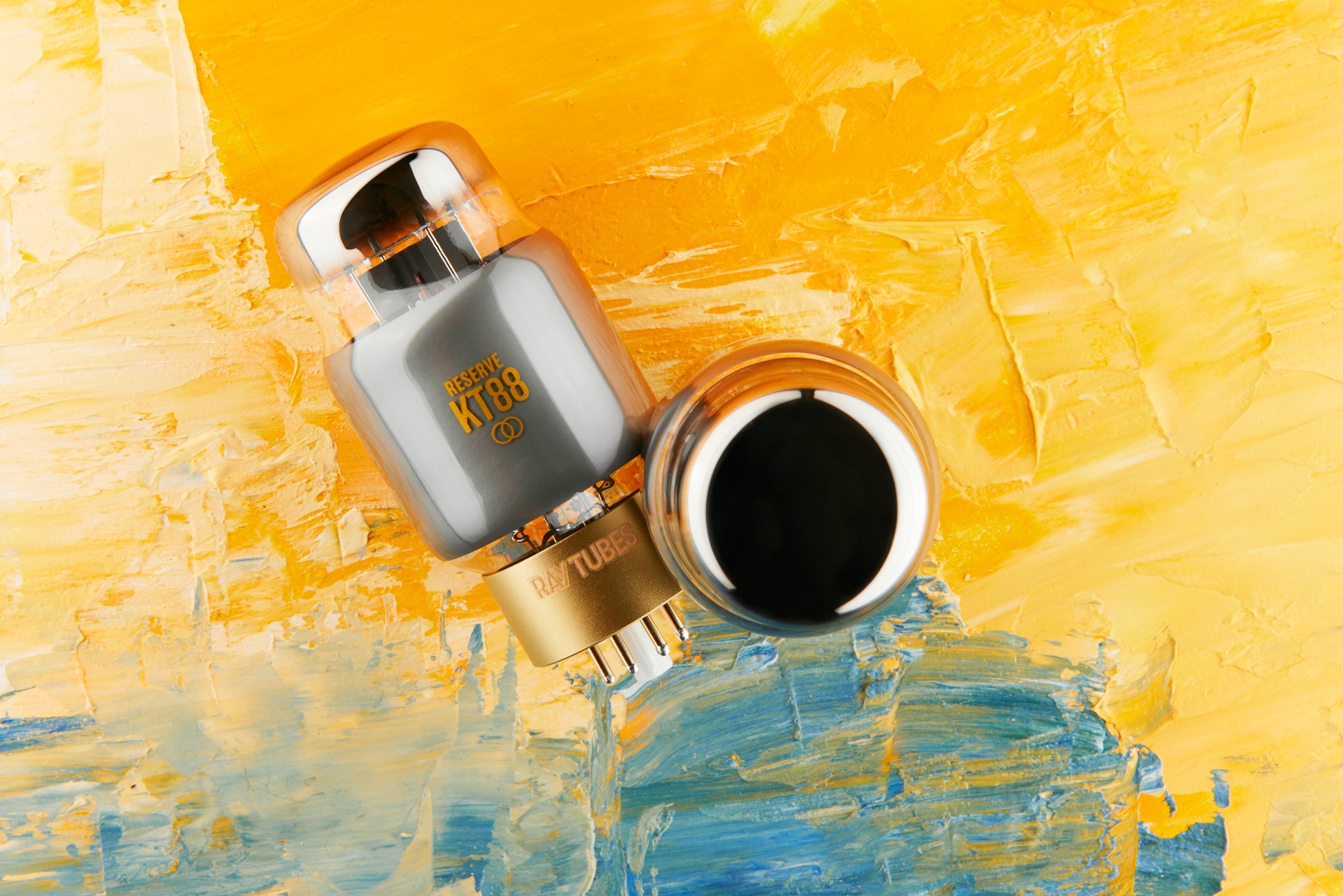 Vacuum tube on a colorful abstract background